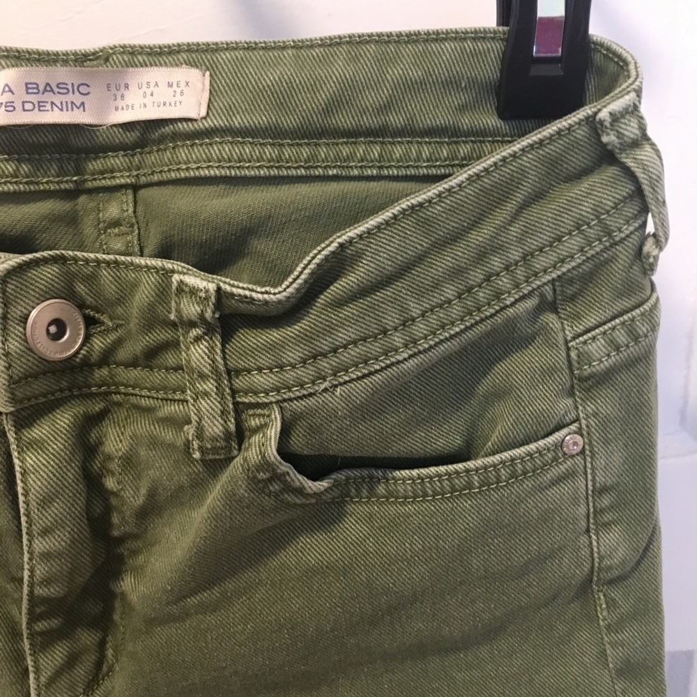Zara Basic Green Corduroy Jeans